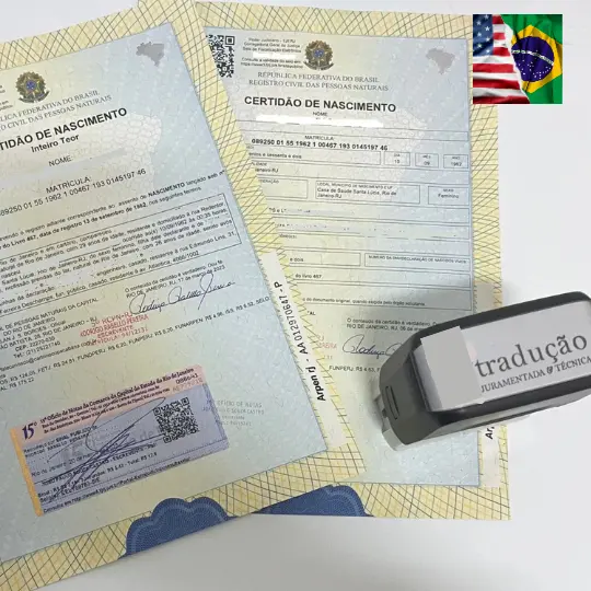 Juramentada - Certidão de Nascimento Inglês