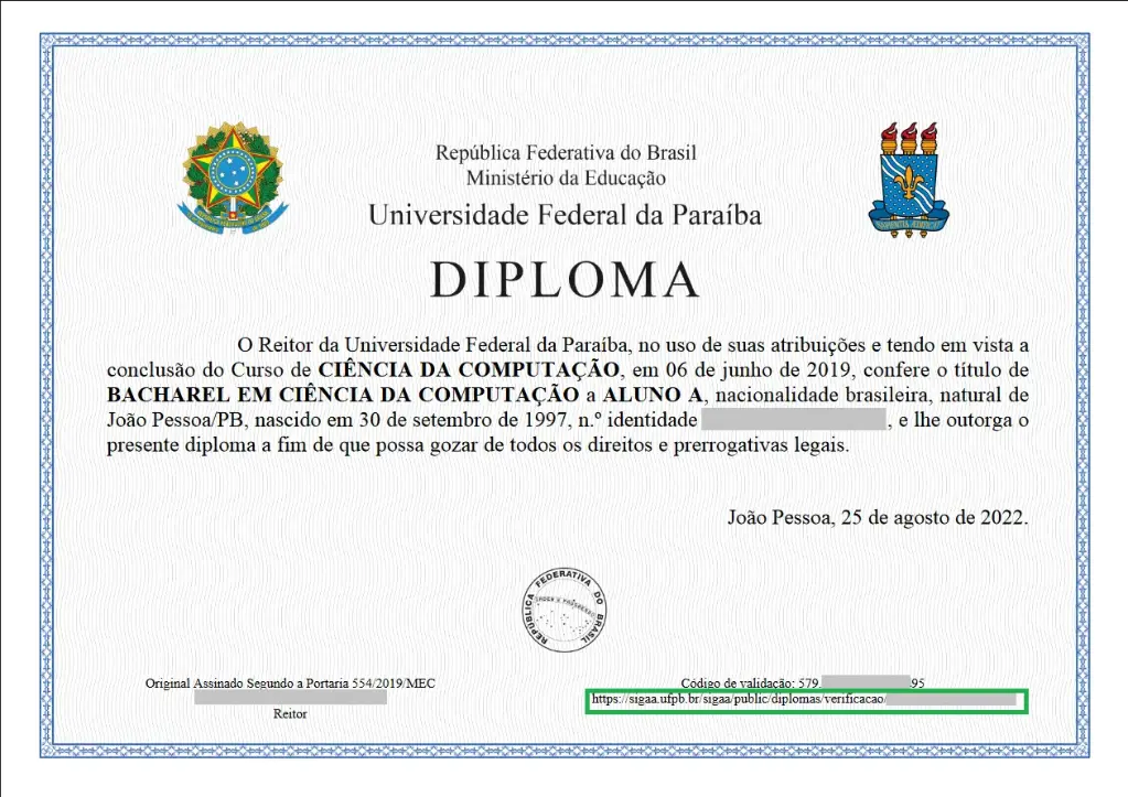 Juramentada - Diploma Inglês