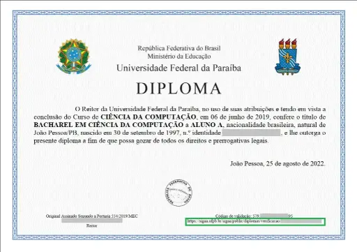 Juramentada - Diploma Inglês